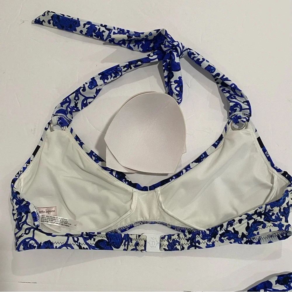 Nanette Lapore Blue & White Bikini - Like New - Size L